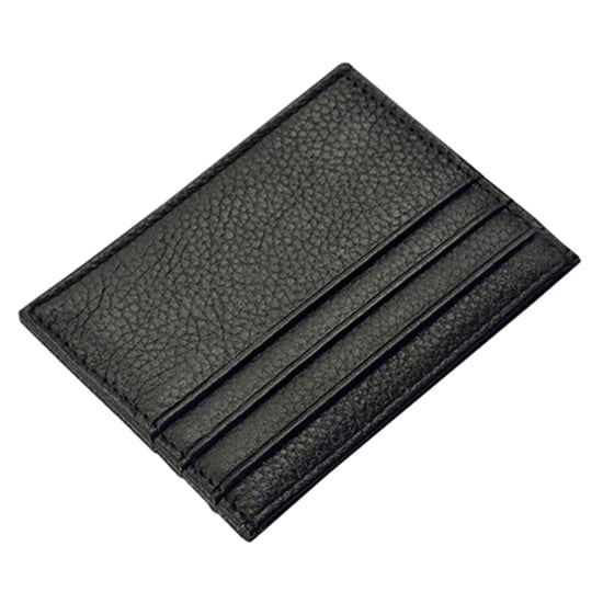 MENS NEW SLIM REAL QUALITY BLACK LEATHER WALLET PURSE POUCH CREDIT CARD HOLDER 